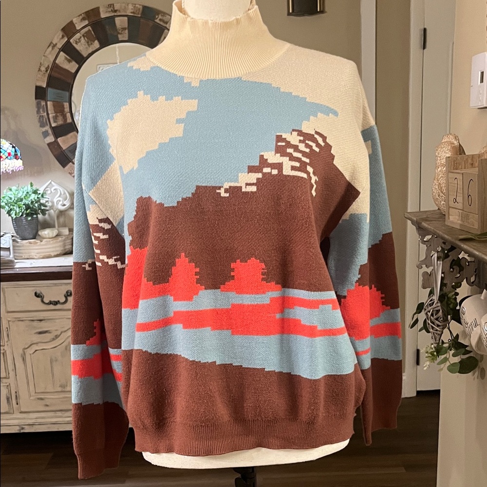 Compania Fantastica Colorful Geometric Sweater